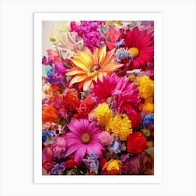 Big Bunch Of Exotic Flowers Art Print