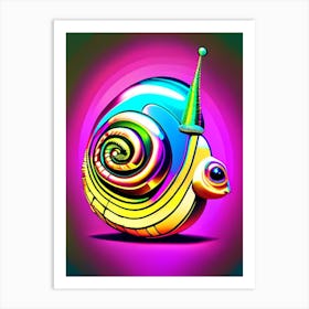 Snail With Discoball On Its Back  Pop Art Art Print