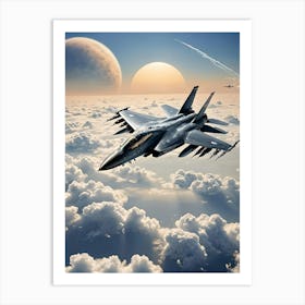 Fighter Jet above the skies Art Print