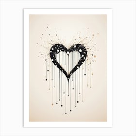 Cream & Black Tree Heart  4 Art Print