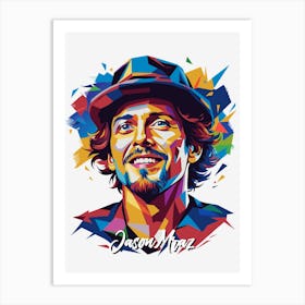 Jason Mraz 03 Portrait Music Icon Style WPAP Pop Art Art Print