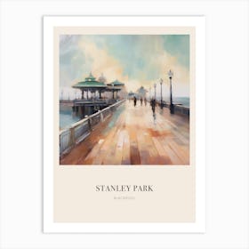 Stanley Park Blackpool United Kingdom Vintage Cezanne Inspired Poster Art Print