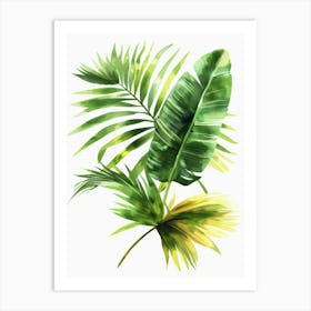 Watercolor Tropical Leaves Art Print