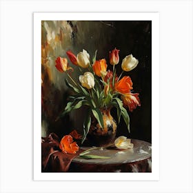 Baroque Floral Still Life Tulip 1 Art Print