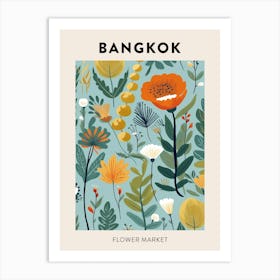 Flower Market Poster Bangkok Thailand Art Print