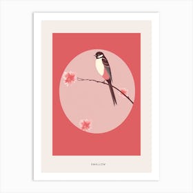 Minimalist Swallow 2 Bird Poster Art Print
