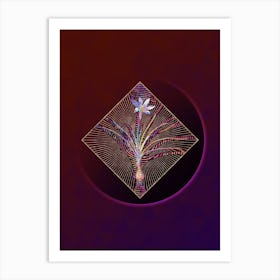 Abstract Geometric Mosaic Rain Lily Botanical Illustration n.0242 Art Print