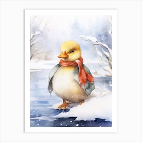Snowy Duckling 2 Art Print