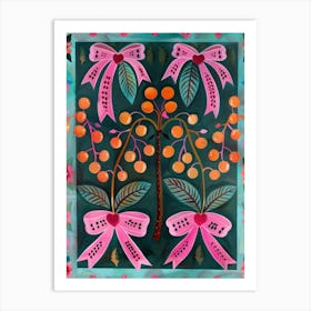 Cherry Pink Coquette 4 Pattern Art Print