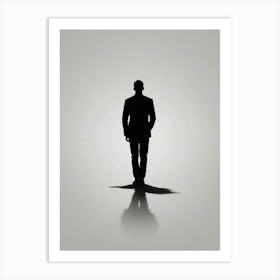 Silhouette Of A Man Walking Art Print