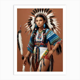 Beautiful Native American Woman 1 Art Print