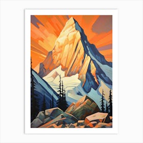 Mount Assiniboine Canada Mountain Painting Art Print
