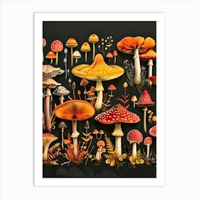 Set Of Mushrooms Art Print