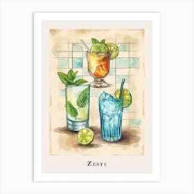 Zesty Cocktail Illustration Art Print