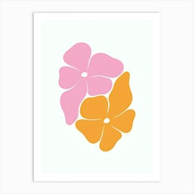 Pink And Orange Flowers Art Print