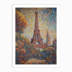 Eiffel Tower Paris France Paul Signac Style 11 Art Print