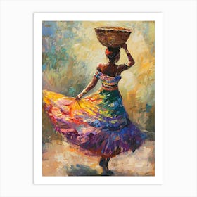 African Woman With Basket 9 Art Print