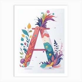 Colorful Letter A Illustration 17 Art Print