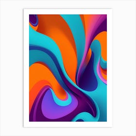 Abstract Colorful Waves Vertical Composition 101 Art Print