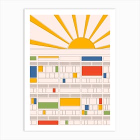 Cite Radieuse Corbusier Beige & Yellow Art Print