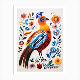 Scandinavian Bird Illustration Pheasant 2 Art Print