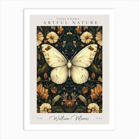 William Morris Butterfly White Exhibition Art Print