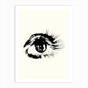 Eye Of A Woman Monoline Hand Drawing Aesthetic Illustration Art Print