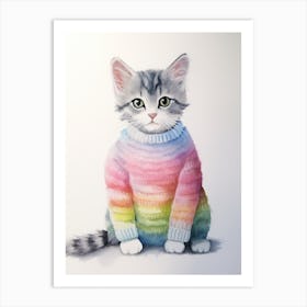 Baby Animal Watercolour Kitten Art Print