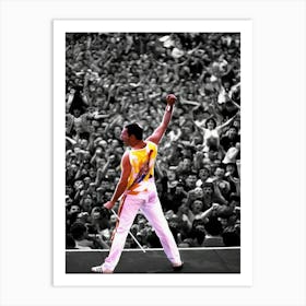 Singer Freddie Mercury Performing With British Rock Group Queen At Slane Castle, Ireland, 1986 Art Print