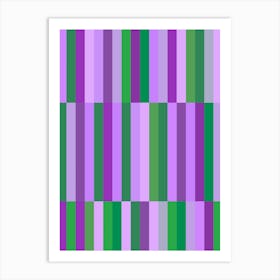 Purple And Green Stripes Art Print