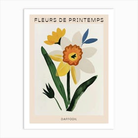 Spring Floral French Poster  Daffodil 4 Art Print
