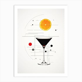 Mid Century Modern Aviation Floral Infusion Cocktail 3 Art Print