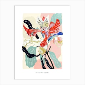 Colourful Flower Illustration Poster Bleeding Heart 1 Art Print