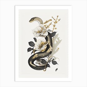 Rough Scaled Snake Gold And Black Art Print