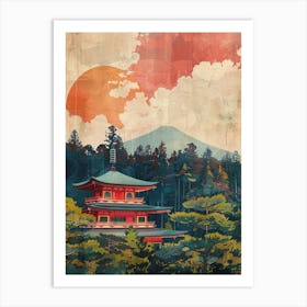 Mount Koya In Koyasan Mid Century Modern 3 Art Print