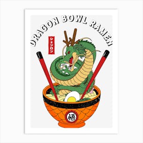 Dragon Bowl Color Art Print