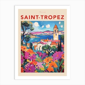 Saint Tropez France 4 Fauvist Travel Poster Art Print