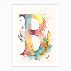 B, Letter, Alphabet Storybook Watercolour 4 Art Print