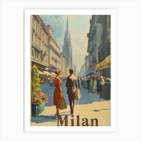 Aihrgdesign A Mid Century Modern Travel Poster For Milan Show Cf9c030c 2e23 45f4 Afe5 4de7fdaf2669 1 Art Print