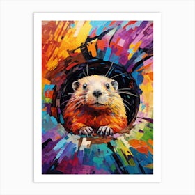 Groundhog In A Hole Art Print