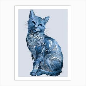 Blue Cat Art Print