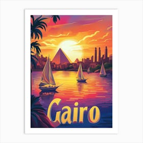 Aihrgdesign A 1970s Inspired Travel Poster For Cairo 4 Art Print