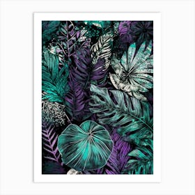 Tropical Leaves flowers nature 1 Art Print