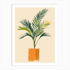 Sago Palm Plant Minimalist Illustration 4 Art Print