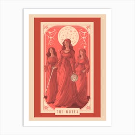 The Muses Pink Tarot Card Art Print