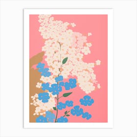 Forget Me Nots Flower Big Bold Illustration 4 Art Print