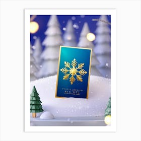 A High Definition Digital Render Of A Sleek Card Lit With Festive Light Dressed In Rich Holiday Co (4) 2 Art Print