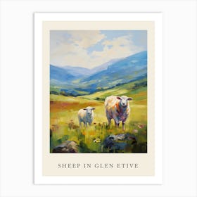 Sheep In The Highlands Impressionsim Style Art Print