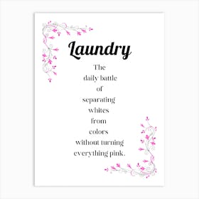 Cute Funny Laundry Quote Art Print