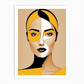 Pop Art Woman Portrait Abstract Geometric Art (21) Art Print